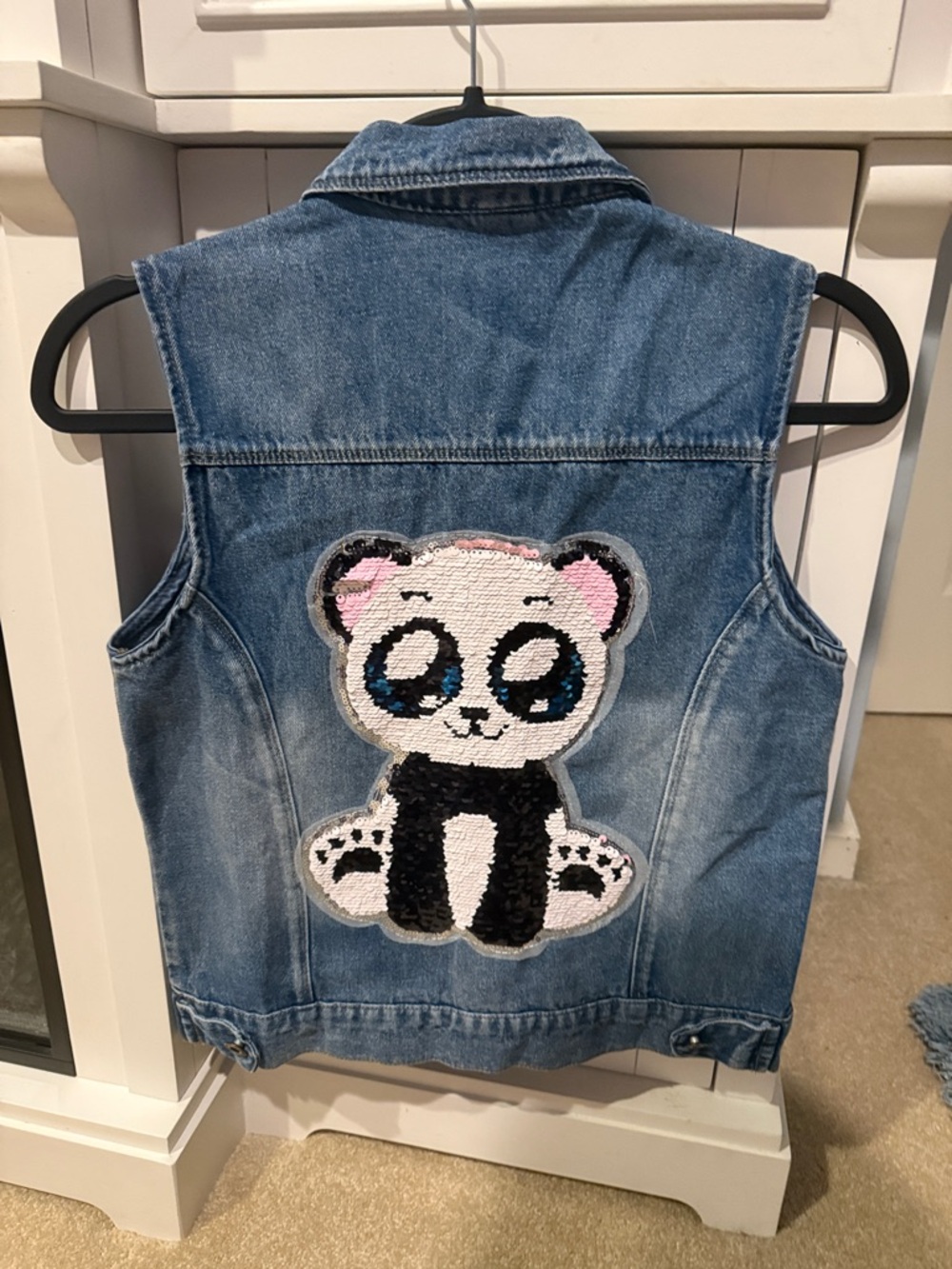 Kola bear Blue Denim jacket Stitch kid jean fun jacketHangtag size 18 PTP 16.5